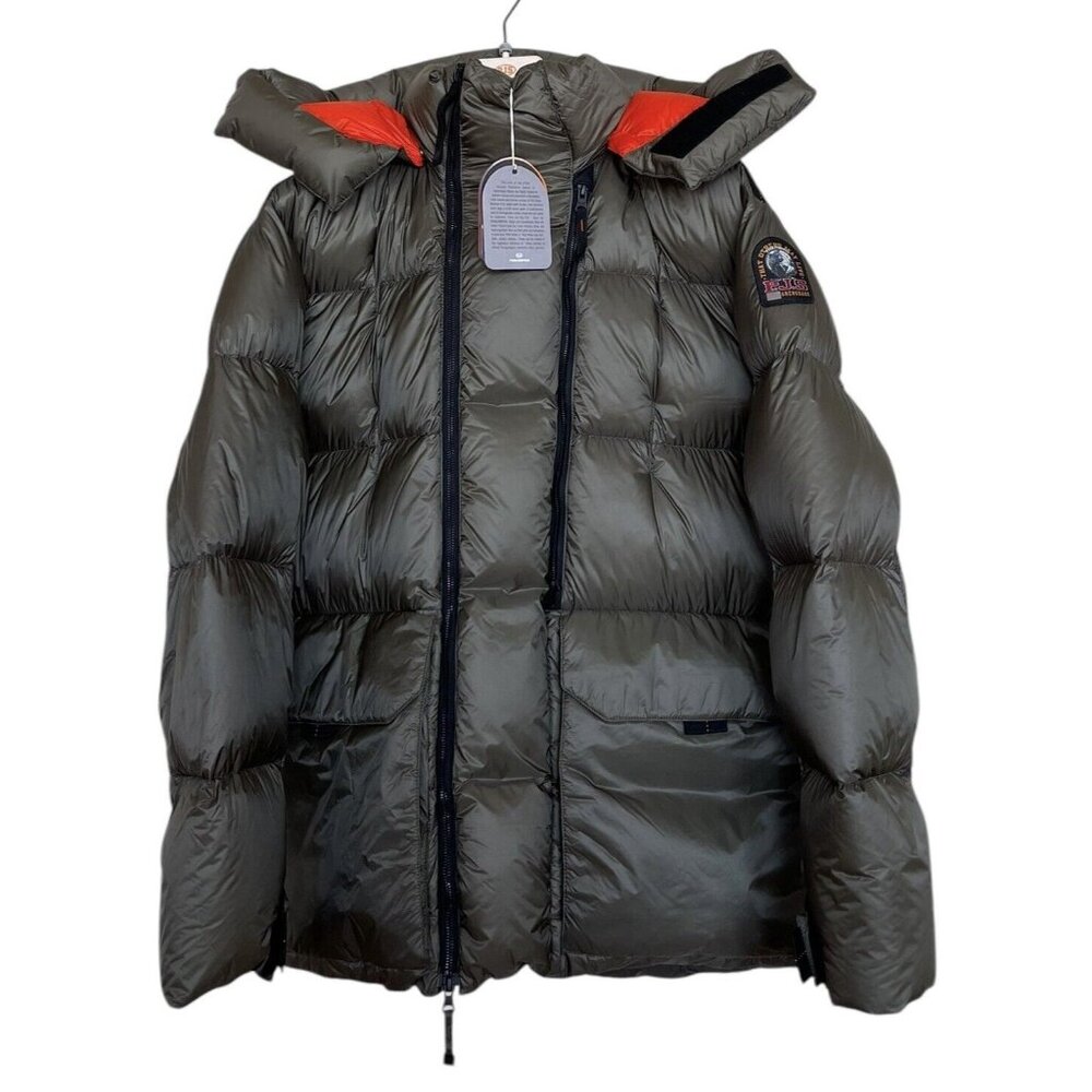 Parajumpers Jacket Mens Coat‎ Size Large Down Puffer Green Hooded Puffy